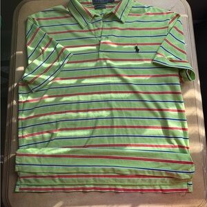 Ralph Lauren Lime Green Striped Polo